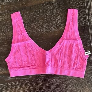PINK Victoria's Secret Bright Pink Heart-Pattern Bralette